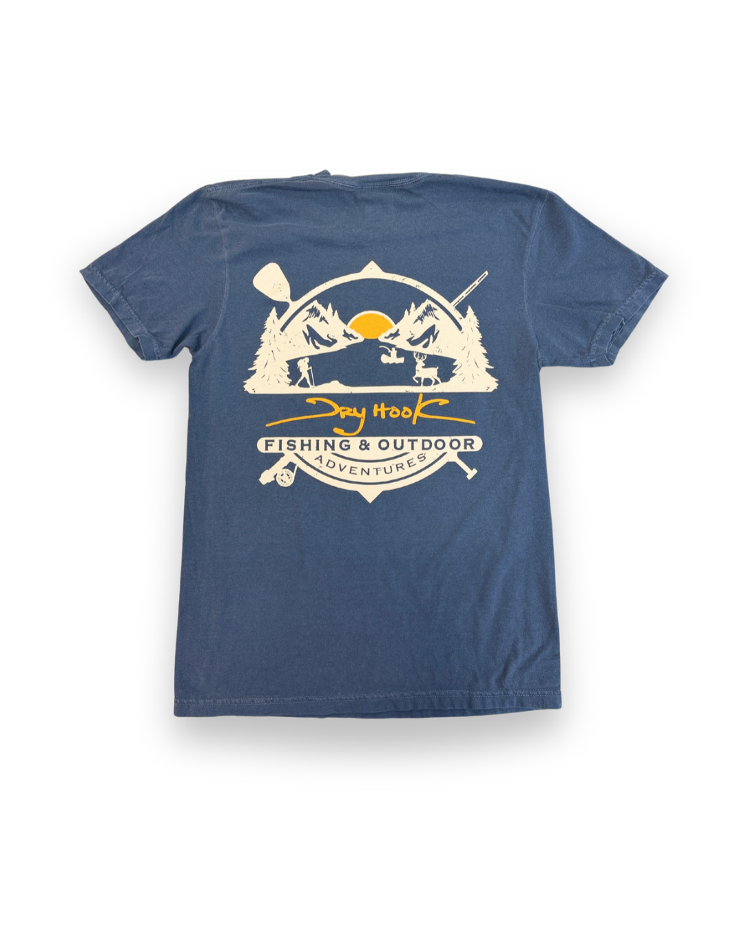 Dry Hook Outdoor Adventures Tee – Comfort Colors® Denim Fishing Shirt