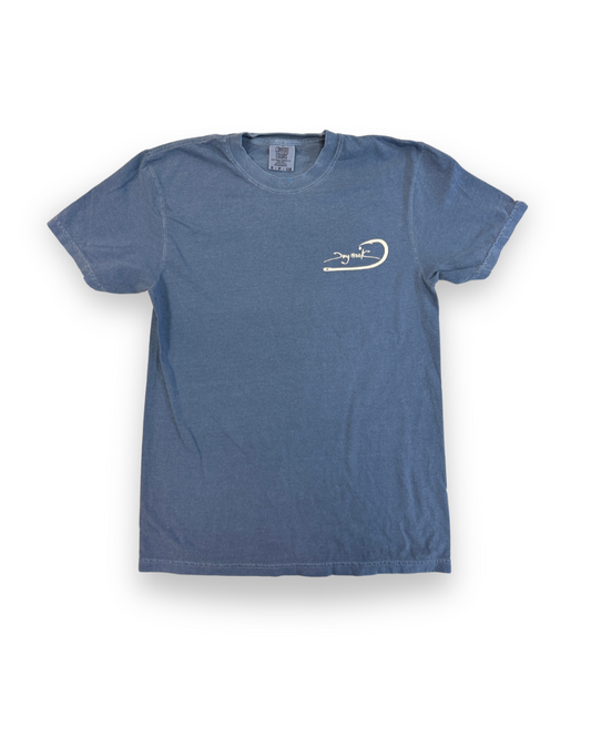 Dry Hook Outdoor Adventures Tee – Comfort Colors® Denim Fishing Shirt