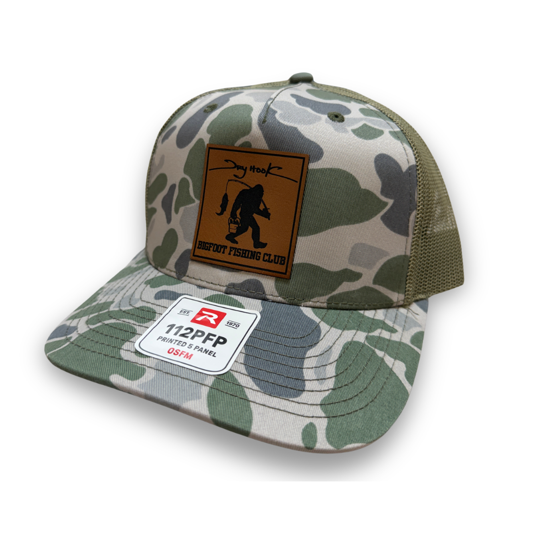 Bigfoot Fishing Club Leather Patch Hat