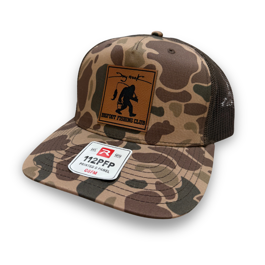 Bigfoot Fishing Club Leather Patch Hat